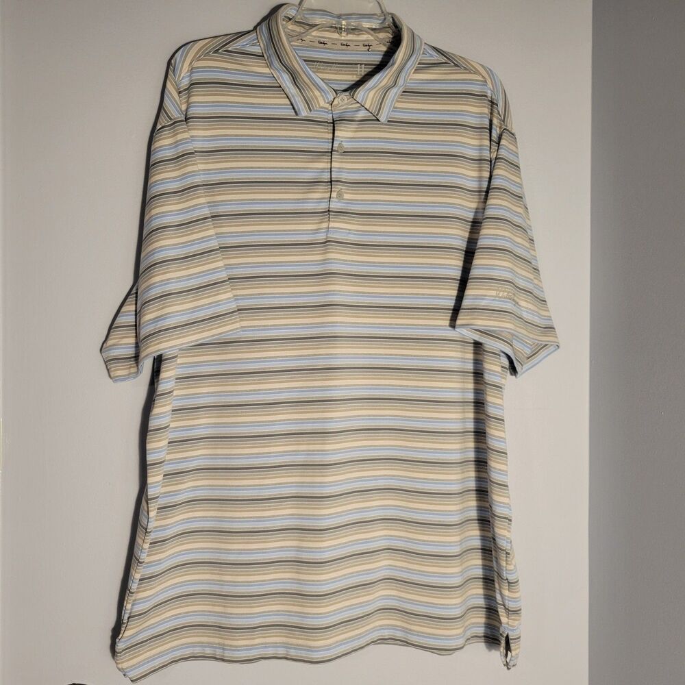 Walter Hagen 11 Majors Golf Polo Striped Short Sleeve Shirt Men XL